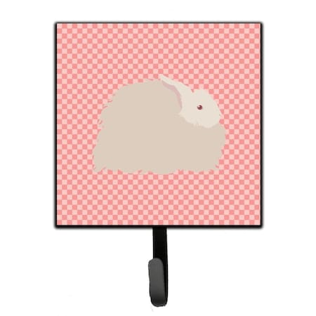 Carolines Treasures Fluffy Angora Rabbit Pink Check Leash or Key Holder BB7959SH4